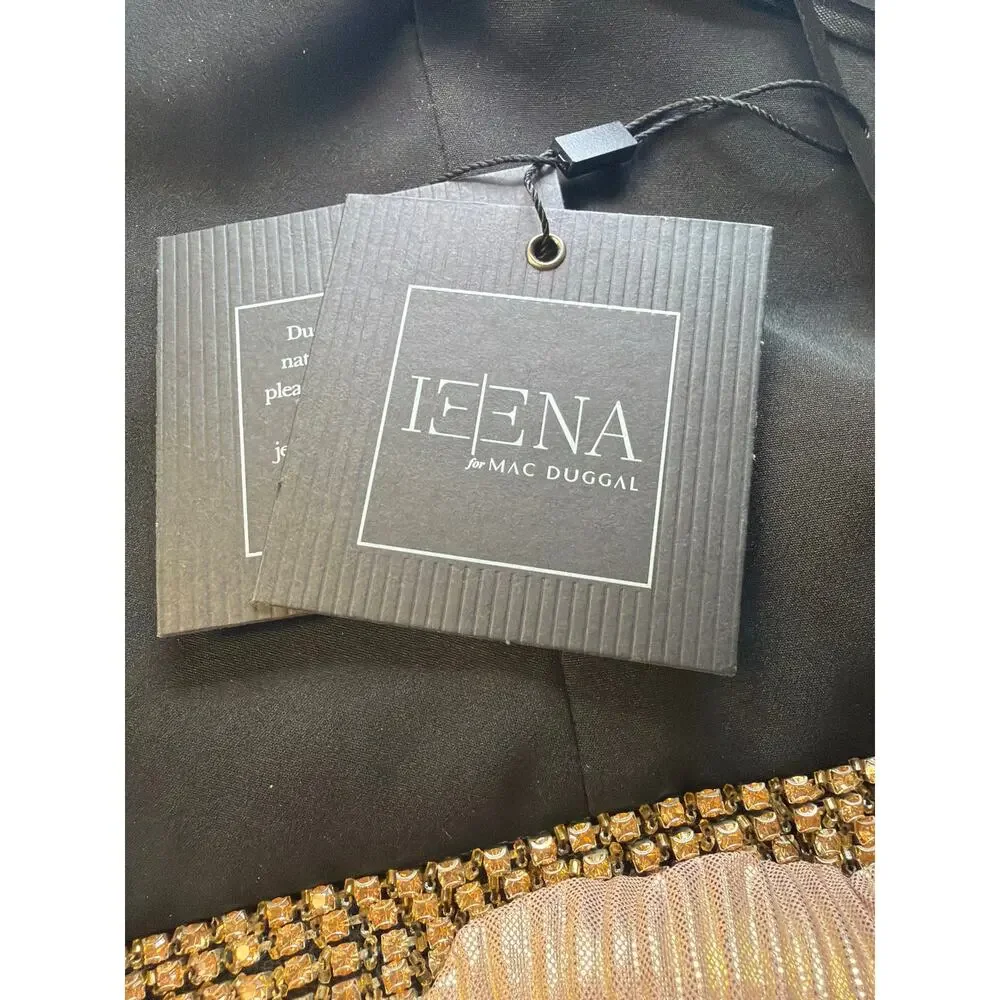 IENA for Mac Duggal One Shoulder Tiered Metallic Gown Size 14 - Picture 6 of 9